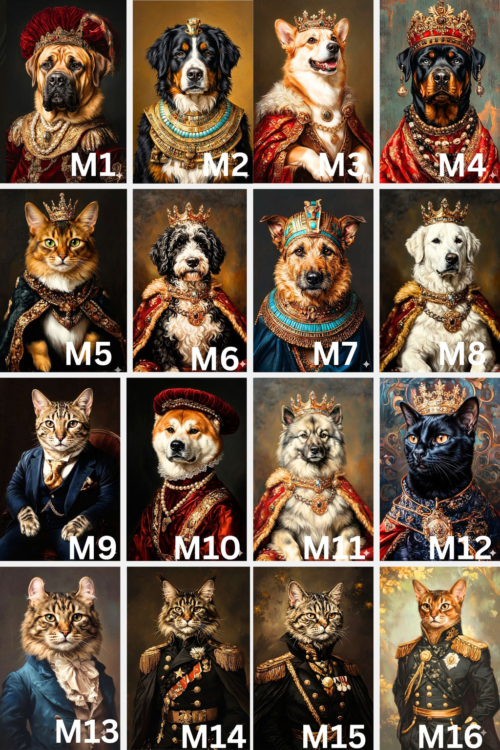 Custom Royal Pet Portrait, Renaissance Dog Painting, Pet Lovers Gift, Royal Portrait, Pet Portrait gift, Wall Art