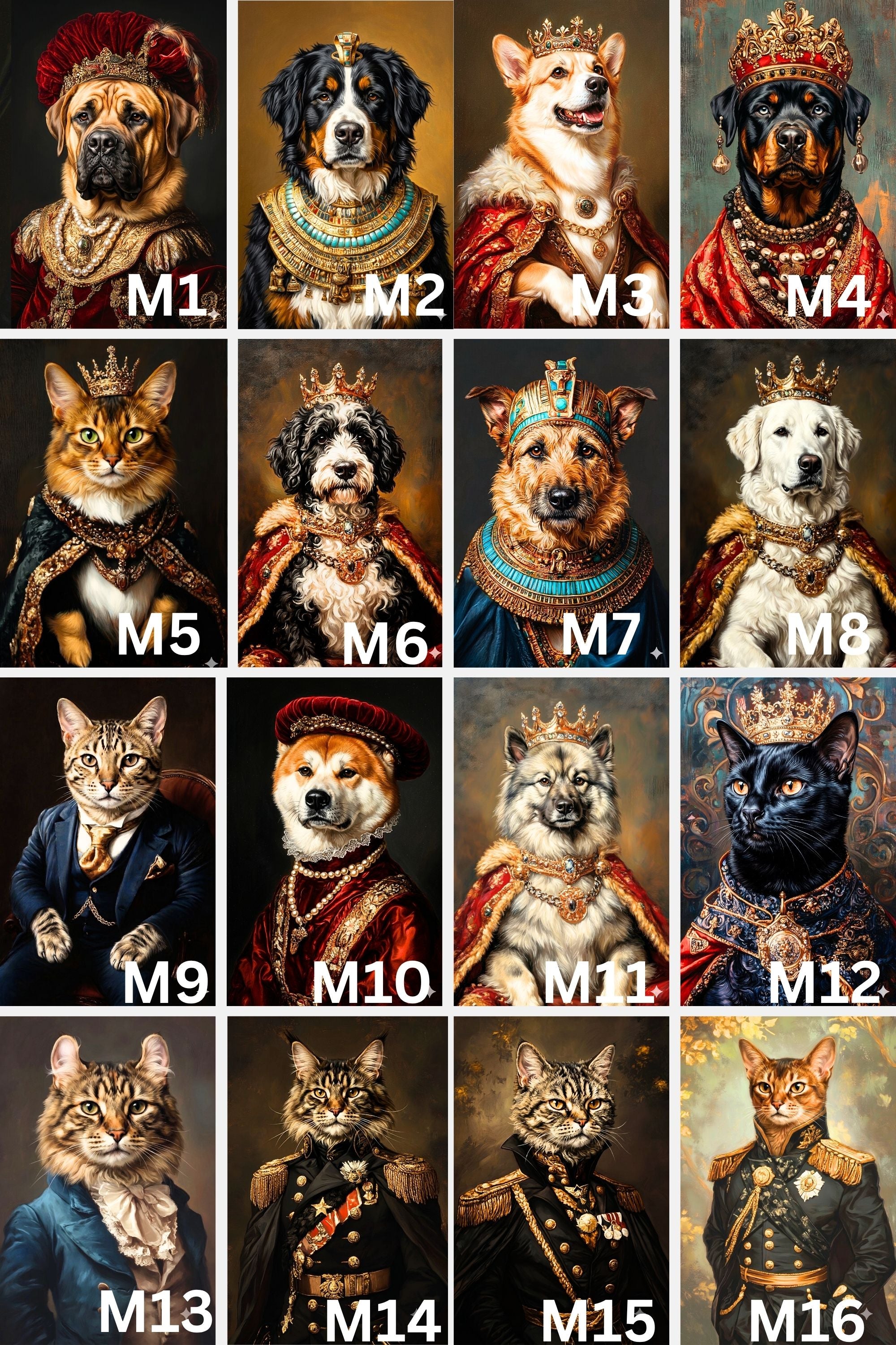 Custom Royal Pet Portrait, Renaissance Dog Painting, Pet Lovers Gift, Royal Portrait, Pet Portrait gift, Wall Art