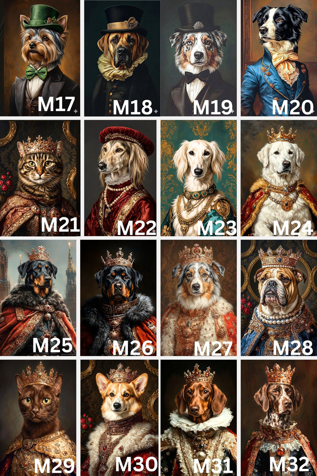 Custom Royal Pet Portrait, Renaissance Dog Painting, Pet Lovers Gift, Royal Portrait, Pet Portrait gift, Wall Art