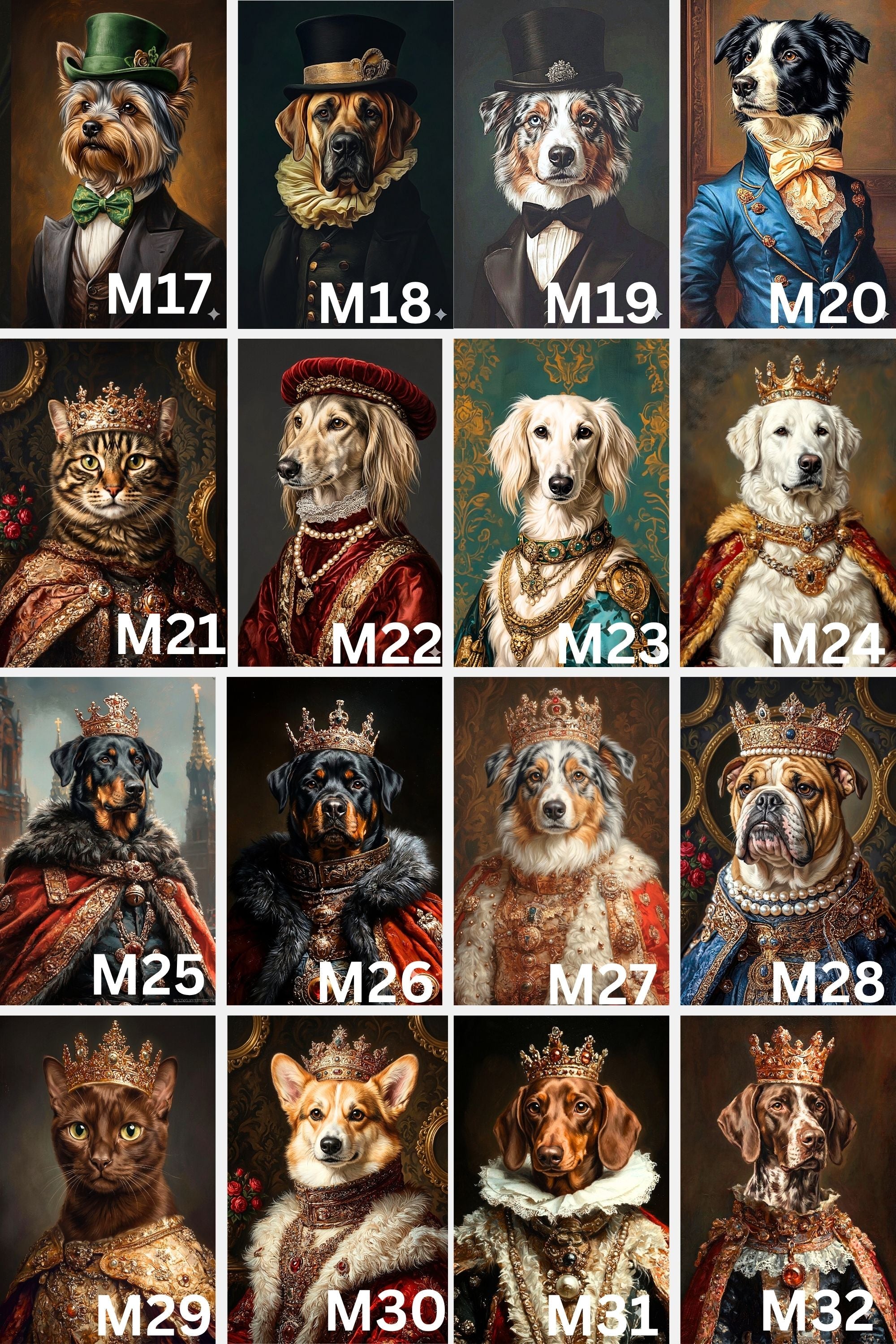 Custom Royal Pet Portrait, Renaissance Dog Painting, Pet Lovers Gift, Royal Portrait, Pet Portrait gift, Wall Art