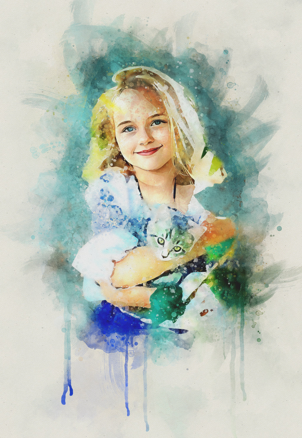 Custom Elegant Watercolor Portrait