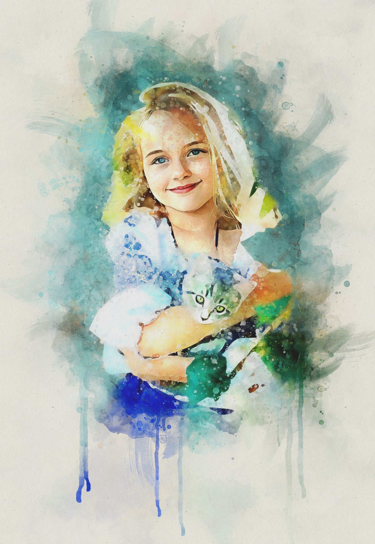 Custom Elegant Watercolor Portrait