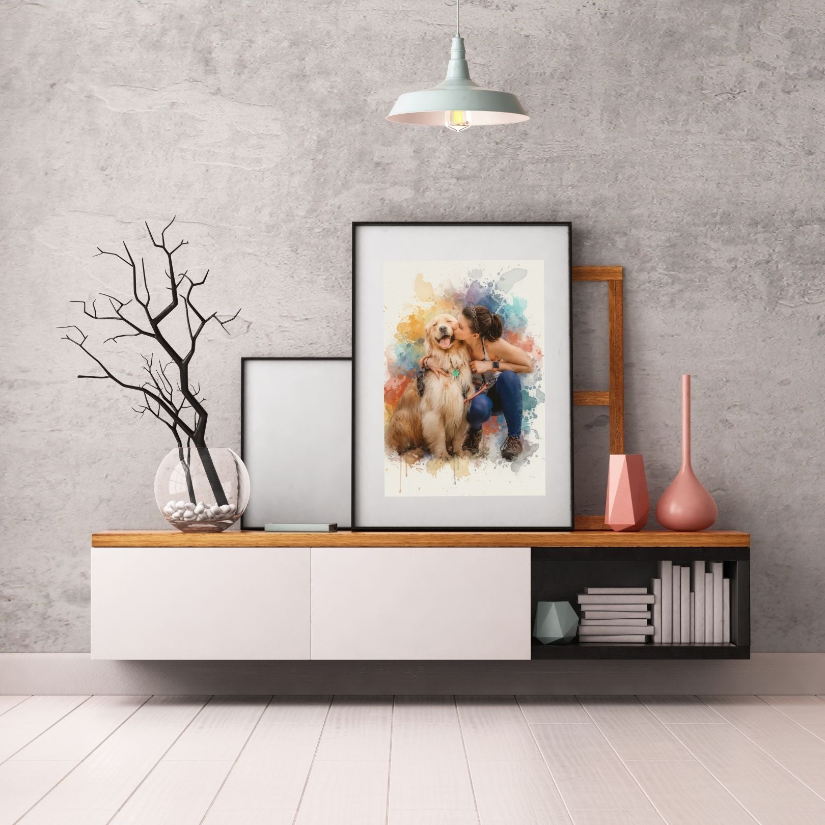 Custom Pet Vibrant Watercolor Sketch – Hand-Edited Digital Paw-trait
