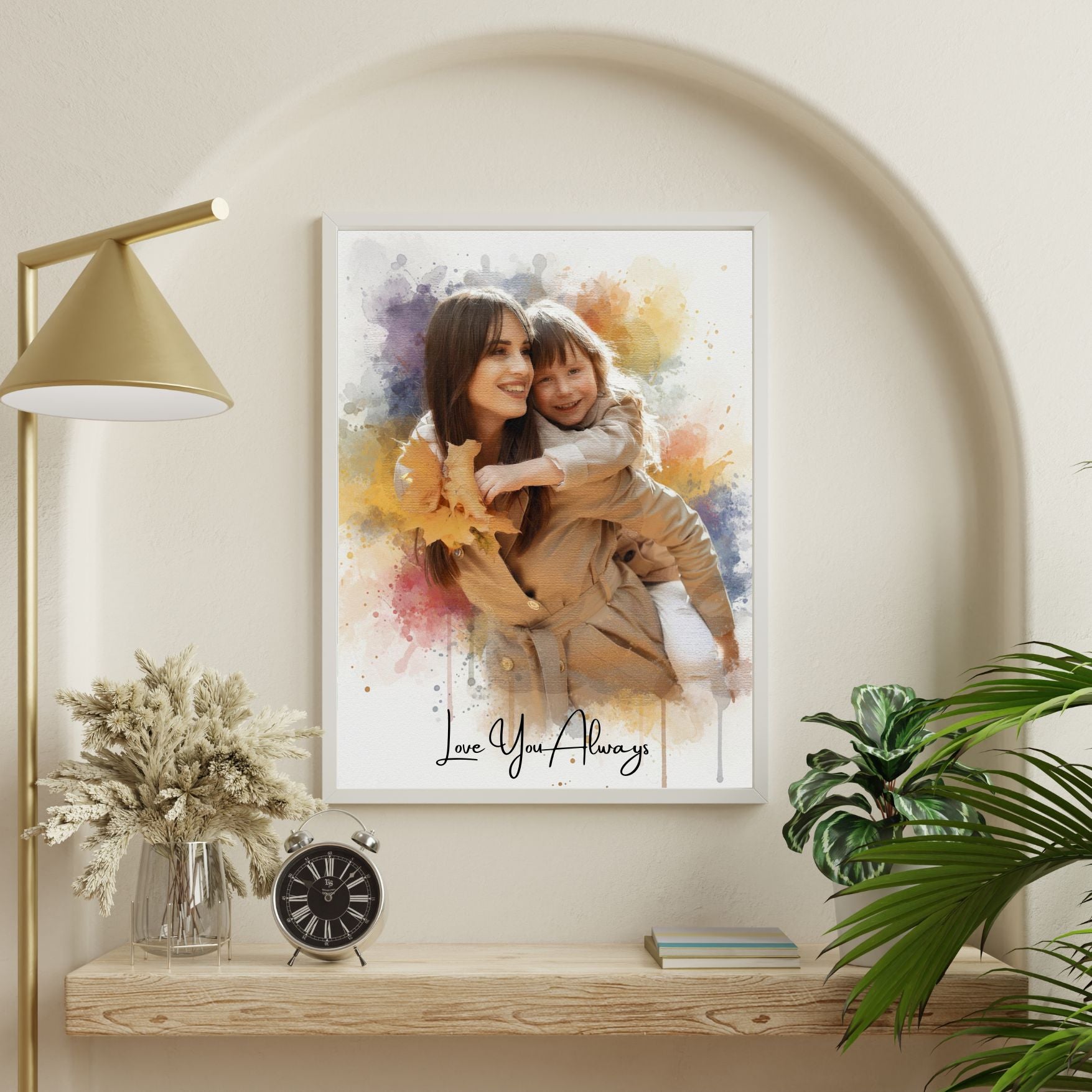 Custom Family Vibrant and Sketch Watercolor – Hand-Refined Digital Legacy Art