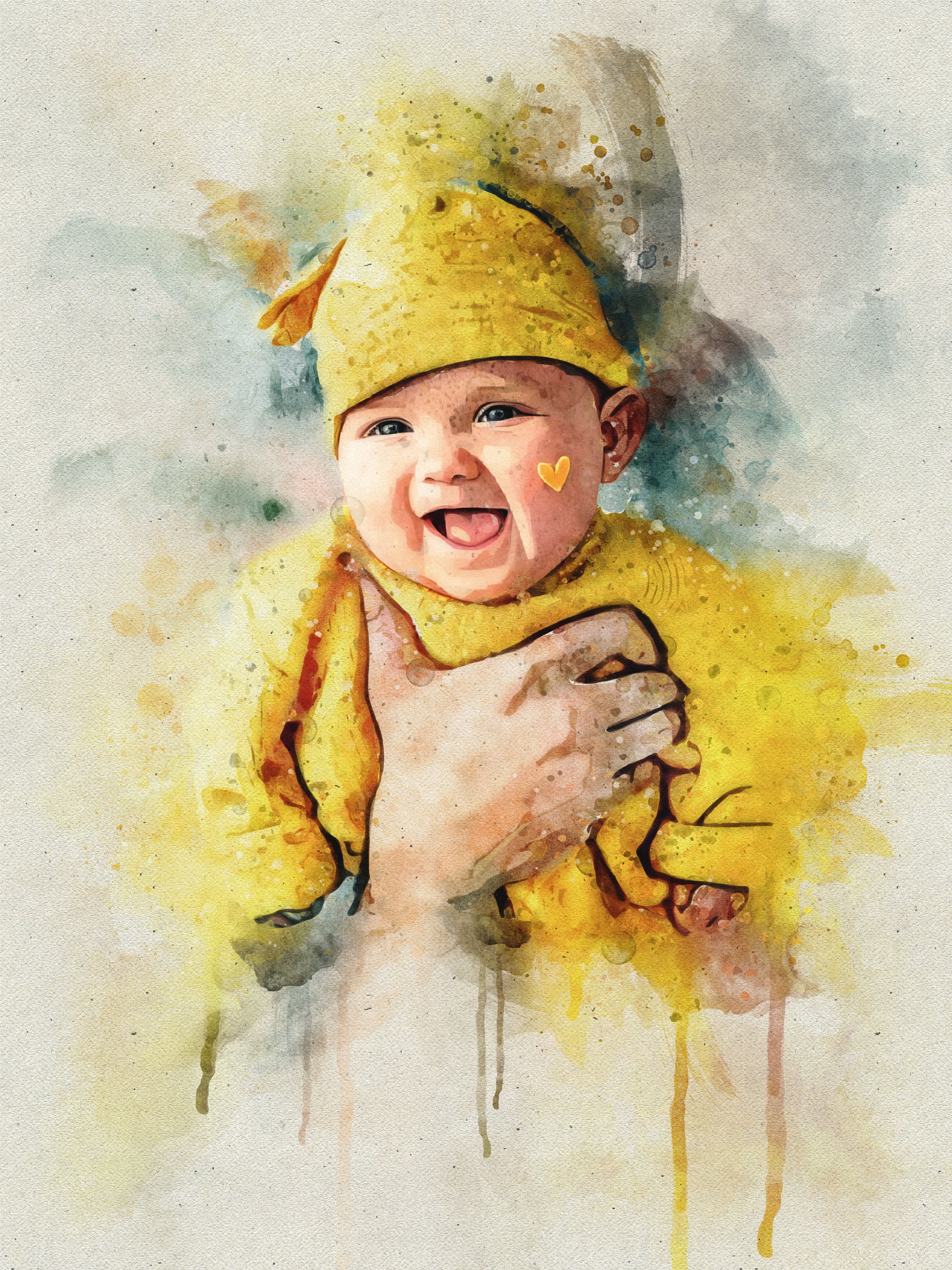 Custom Mother & Baby Watercolor Portrait – Personalized Artwork from Photo, Meaningful Gift for Mom