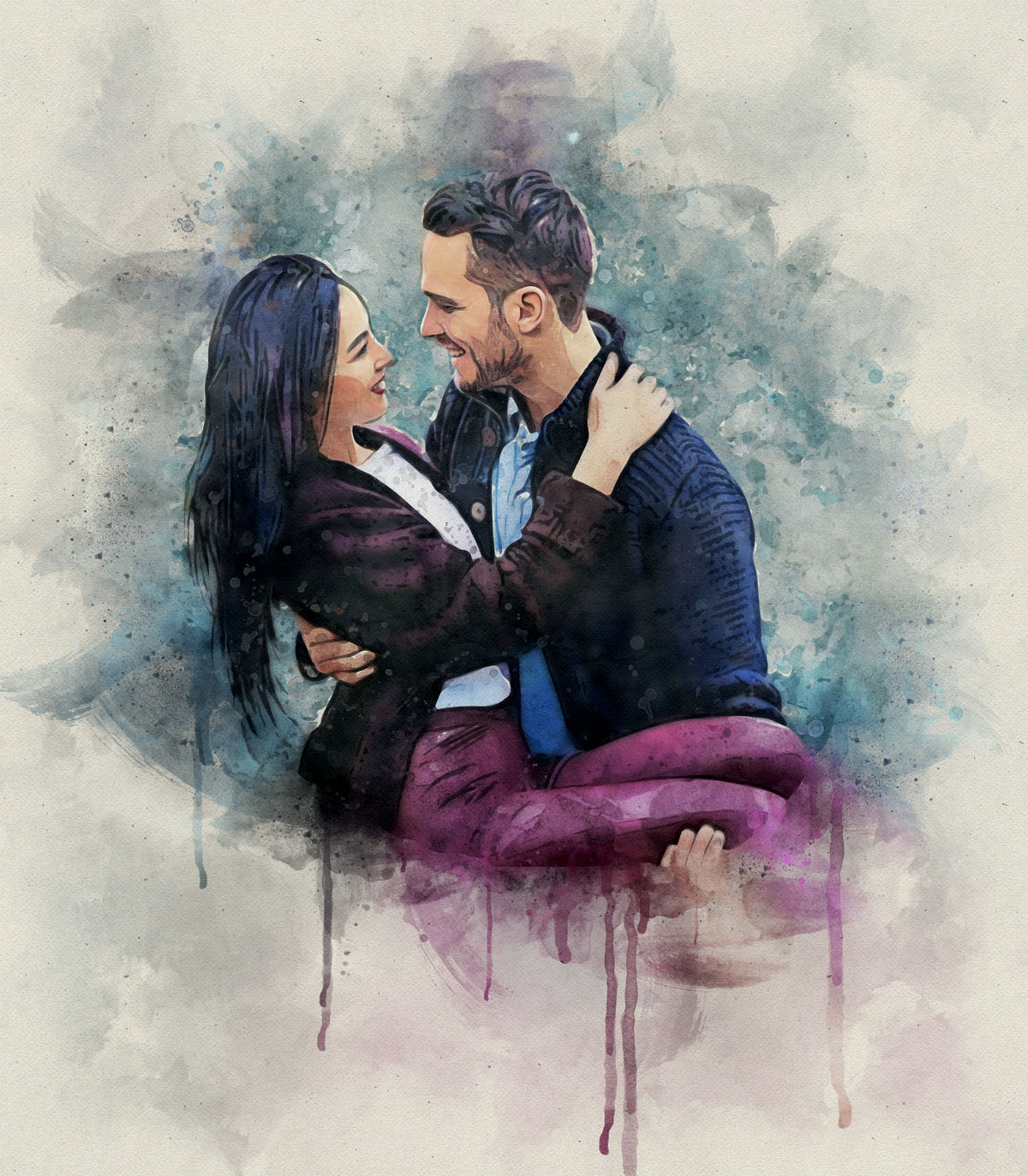 Custom Elegant Watercolor Portrait