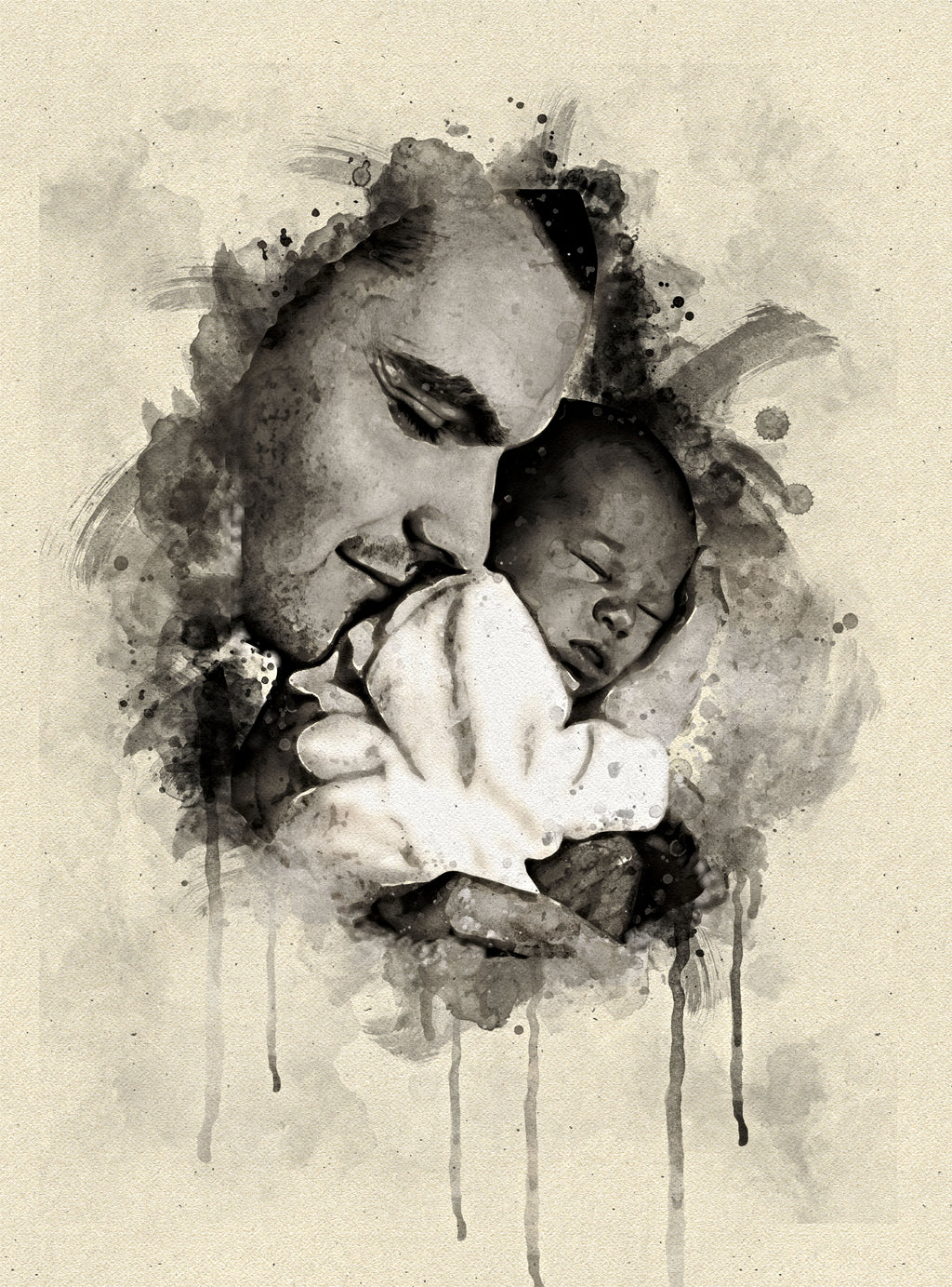 Custom Mother & Baby Watercolor Portrait – Personalized Artwork from Photo, Meaningful Gift for Mom