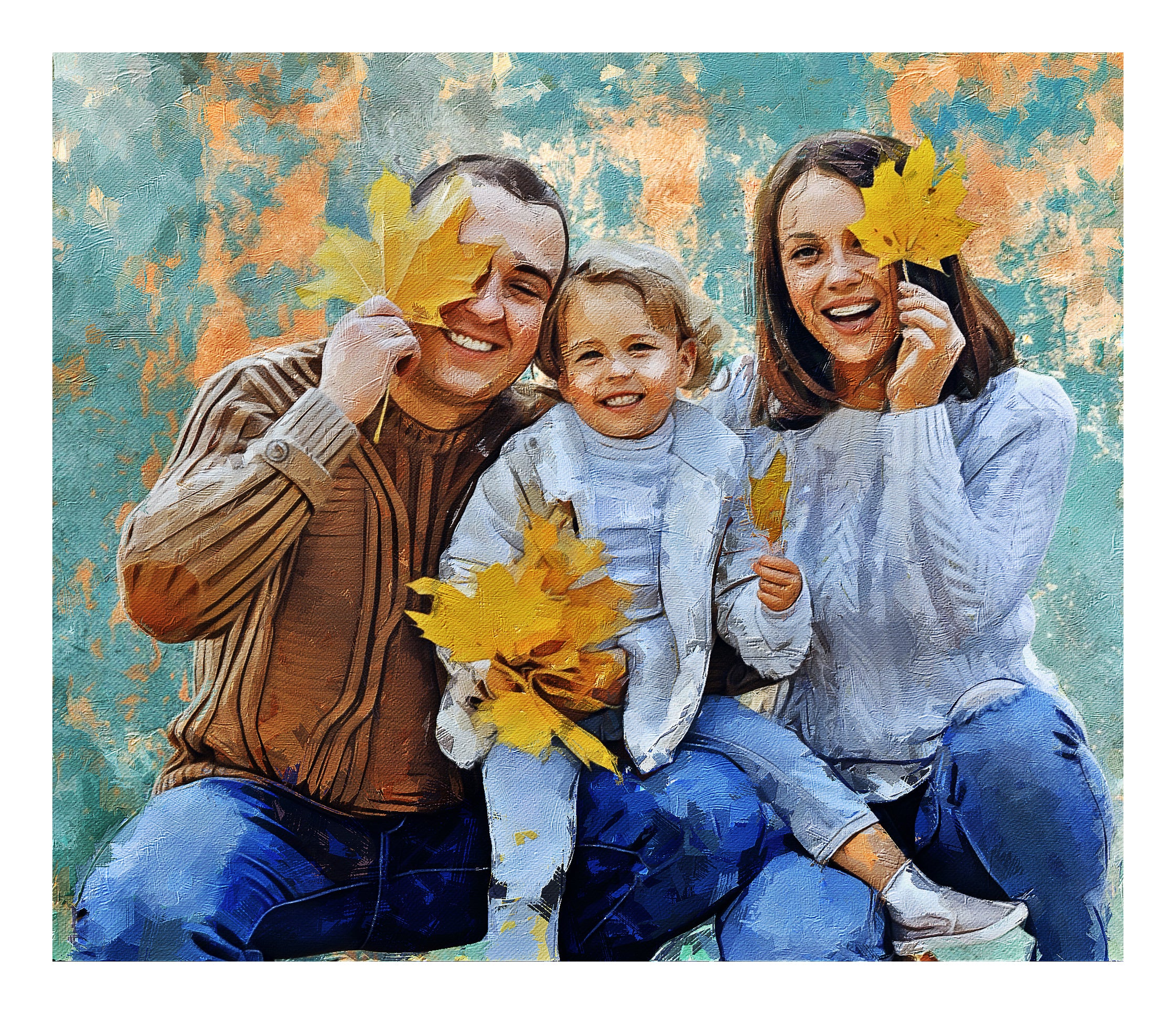 Custom Family Legacy Oil Portrait – Hand-Edited Digital Fine Art