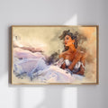 Textured Canvas Personal Watercolor Portrait – Bespoke Hand-Edited Digital Piece