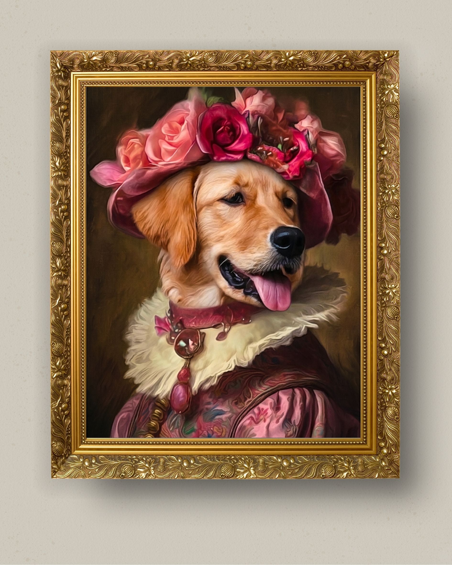 Custom Royal Pet Portrait, Renaissance Dog Painting, Pet Lovers Gift, Royal Portrait, Pet Portrait gift, Wall Art