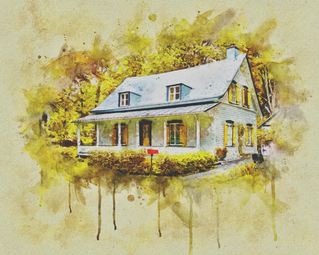 Watercolor House Portrait – Custom Home Painting from Your Photo