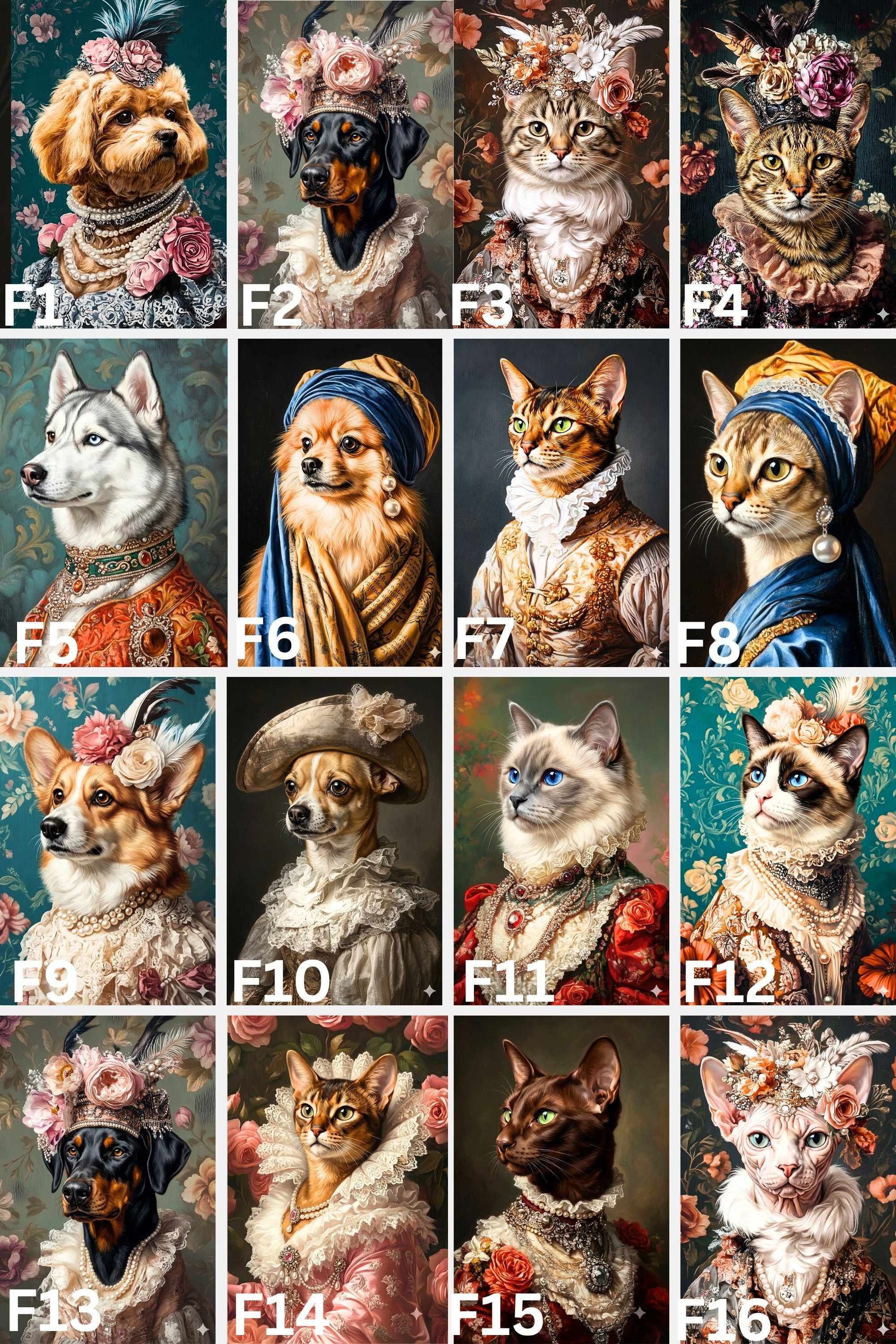 Custom Royal Pet Portrait, Renaissance Dog Painting, Pet Lovers Gift, Royal Portrait, Pet Portrait gift, Wall Art