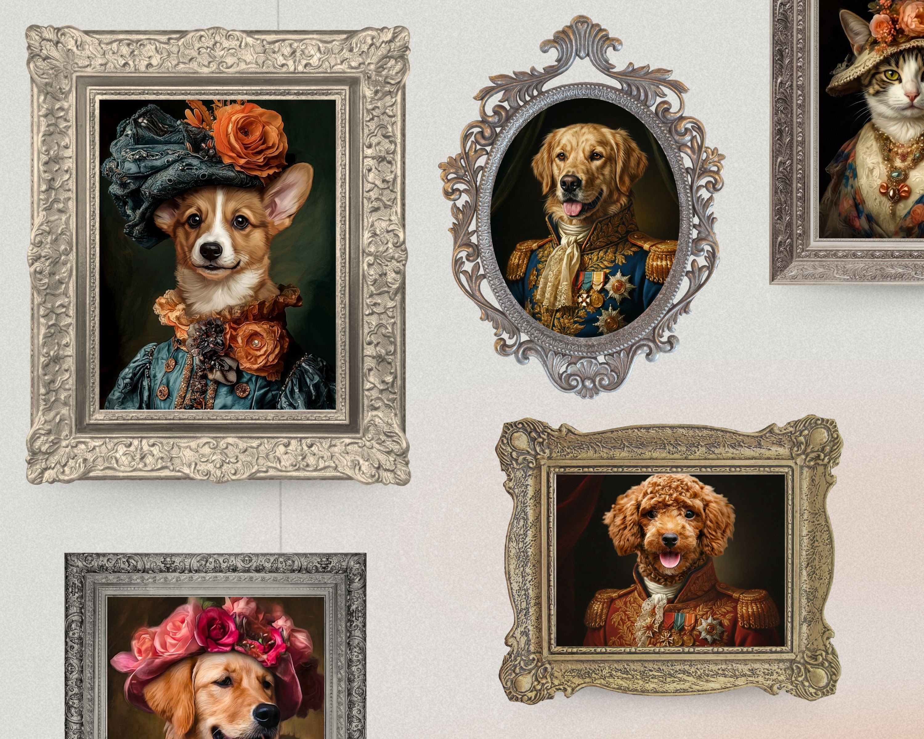 Custom Royal Pet Portrait, Renaissance Dog Painting, Pet Lovers Gift, Royal Portrait, Pet Portrait gift, Wall Art