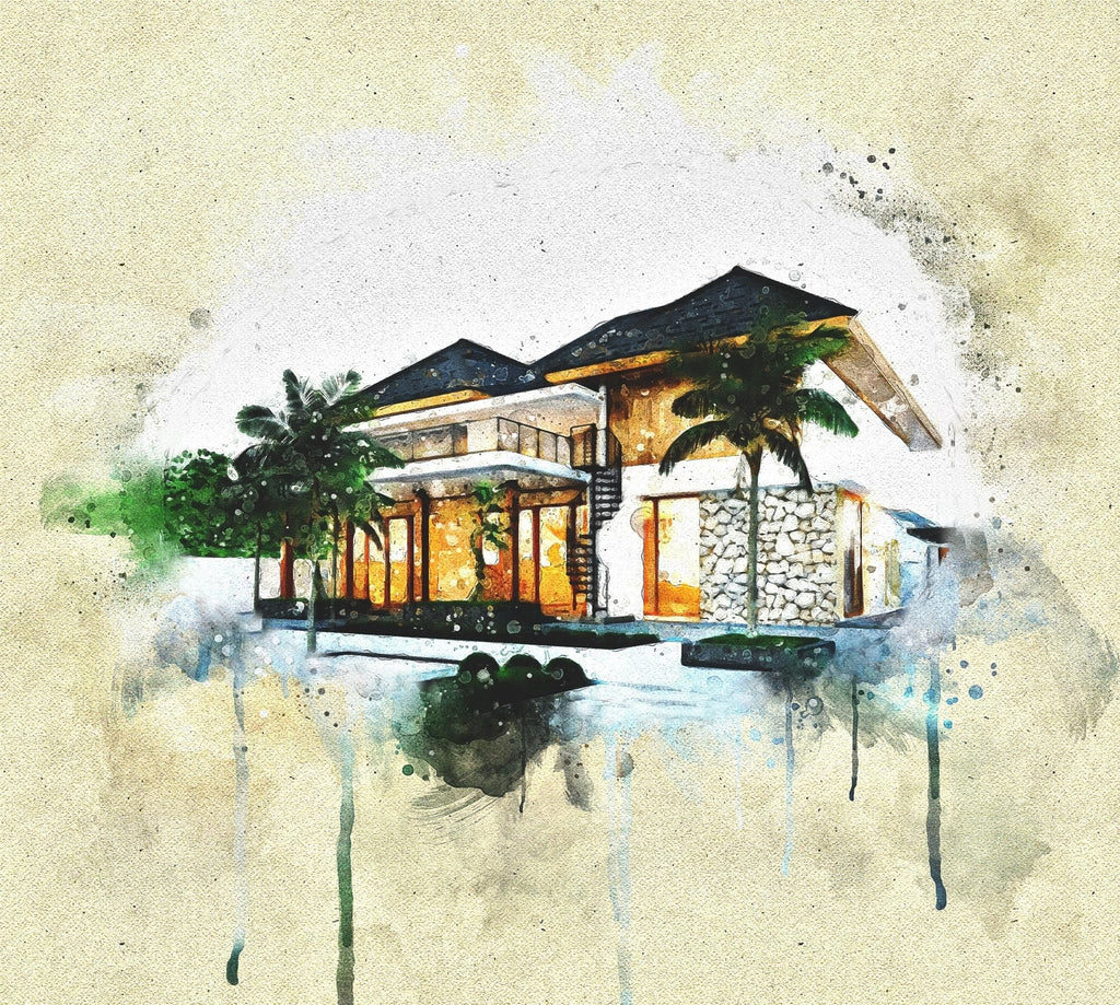 Watercolor House Portrait – Custom Home Painting from Your Photo