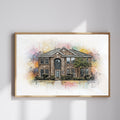 Custom Home Vibrant Watercolor Sketch - Unique Homeowner Gift