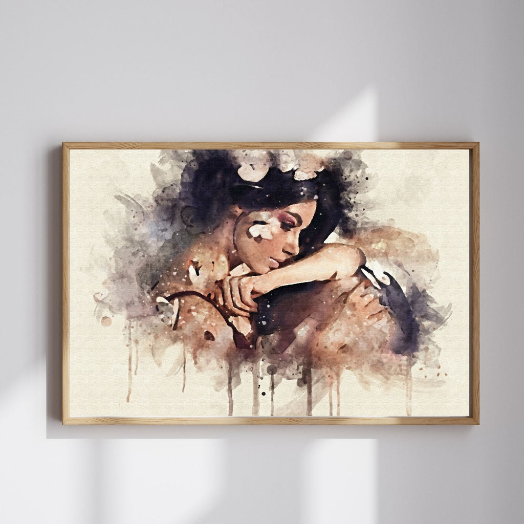 Custom Portrait Watercolor from Photo – Personalized Artwork, Elegant Solo Portrait Gift