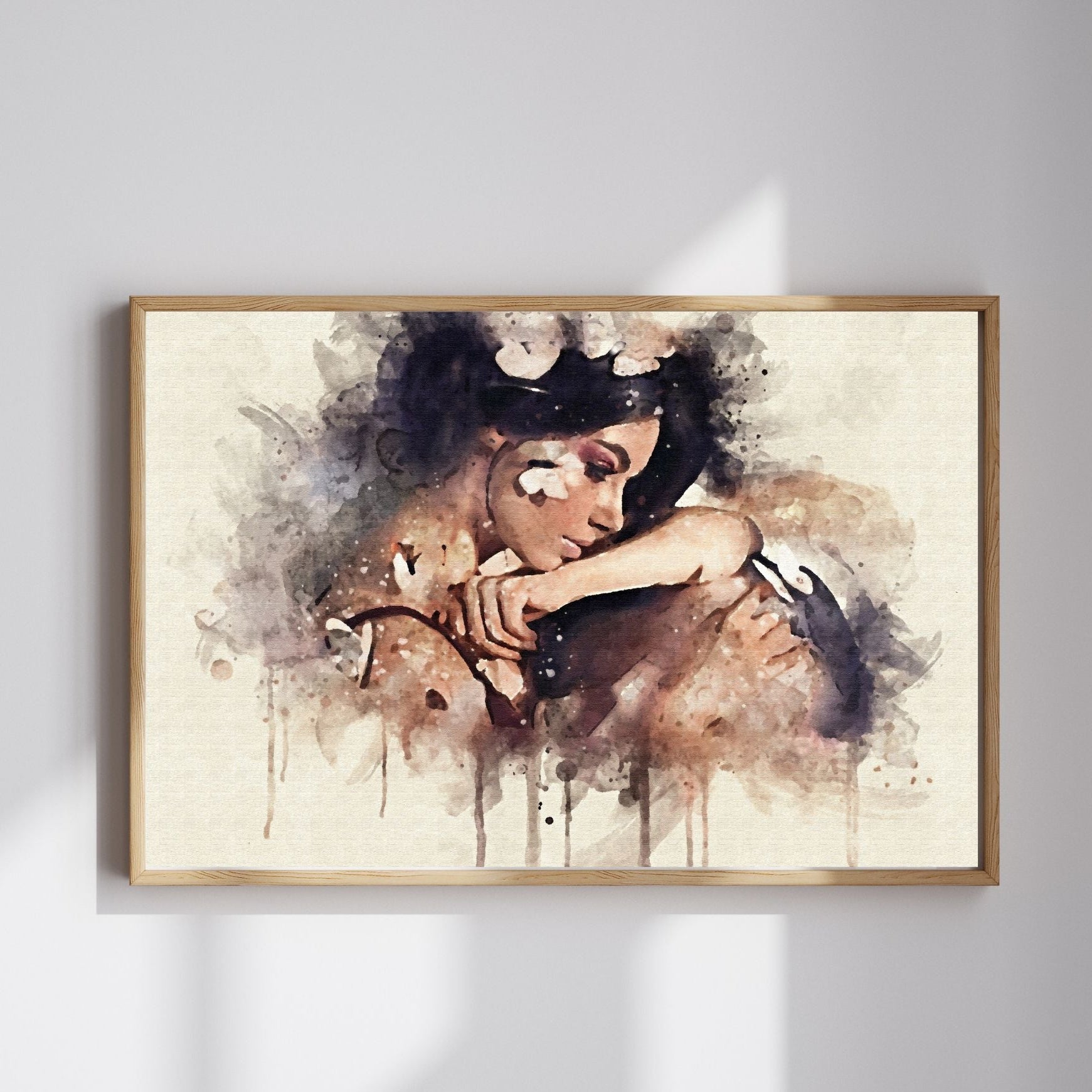 Custom Portrait Watercolor from Photo – Personalized Artwork, Elegant Solo Portrait Gift