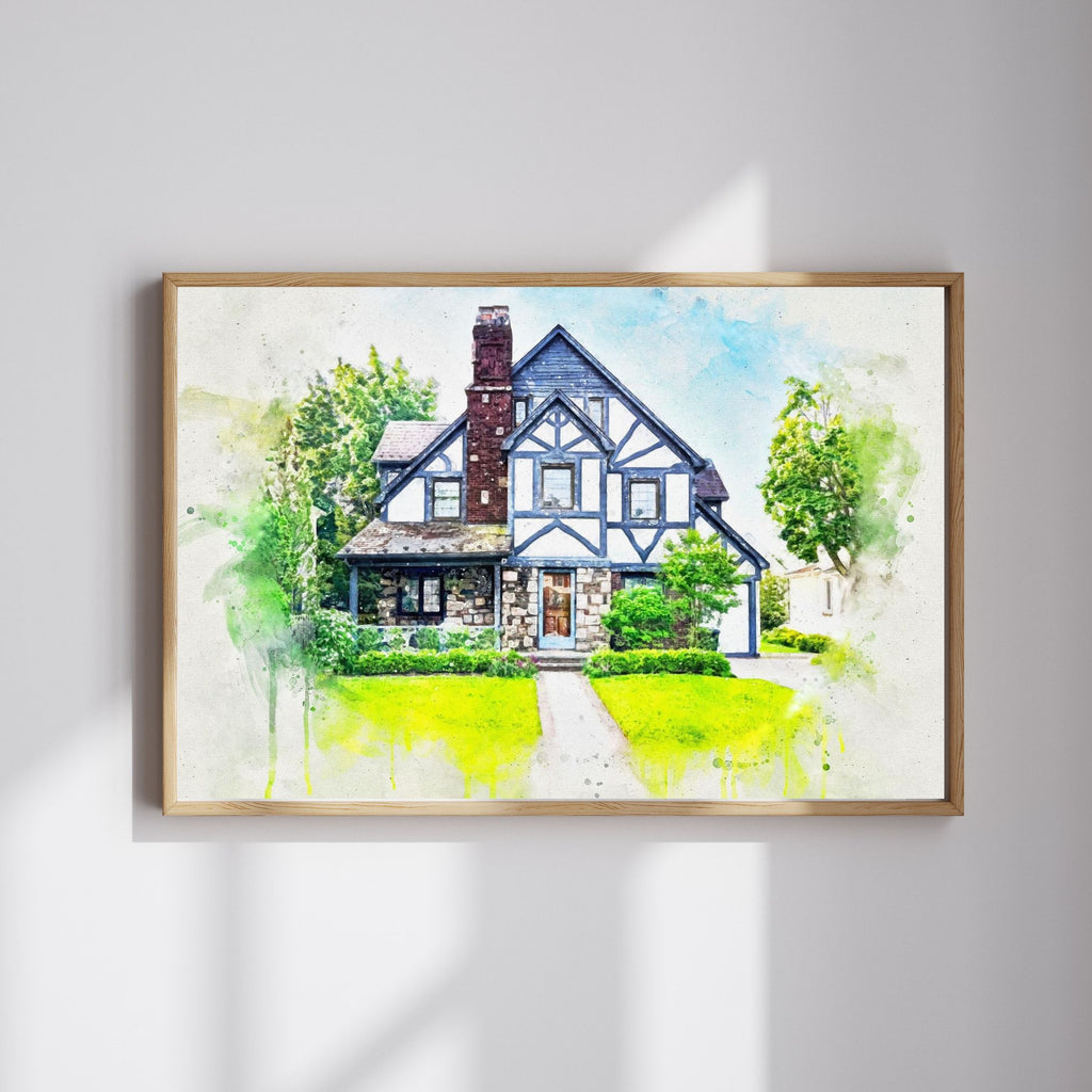 Watercolor House Portrait – Custom Home Painting from Your Photo