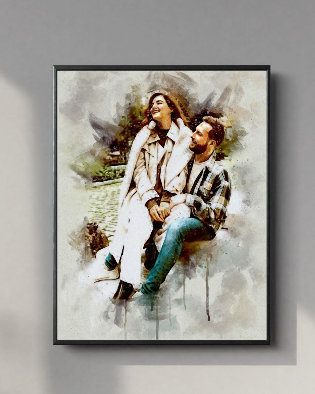 Custom Couple Watercolor Portrait Digital Art