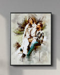 Custom Couple Watercolor Portrait Digital Art