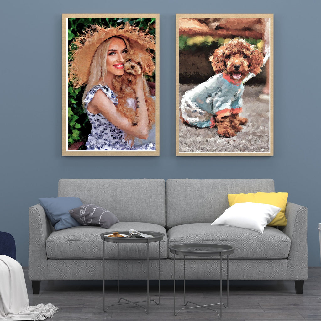 Custom Pet Oil Painting from Photo, Personalized Dog or Cat Portrait, Pet Memorial Gift, Pet Lover Gift