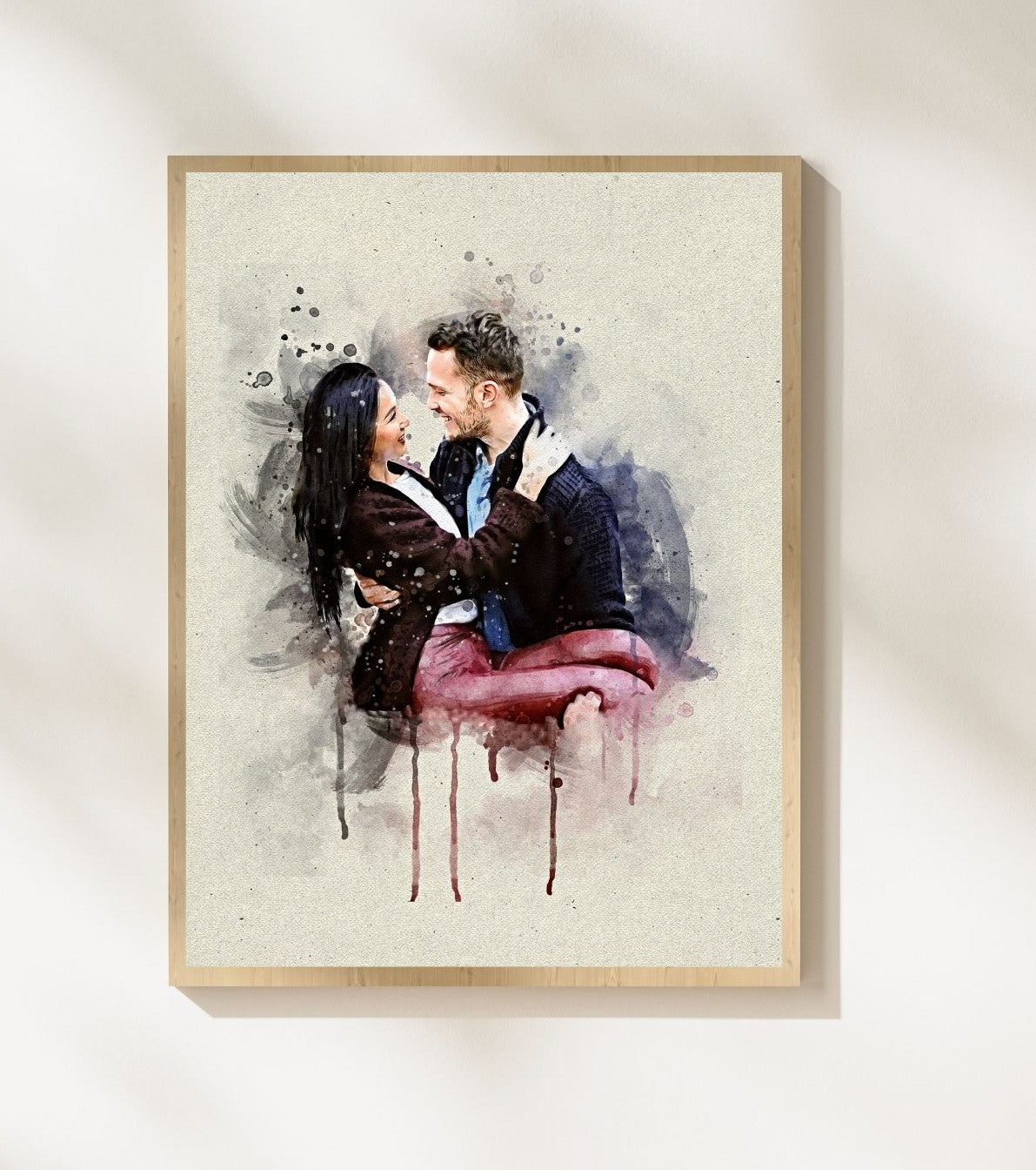 Custom Couple Watercolor Portrait Digital Art