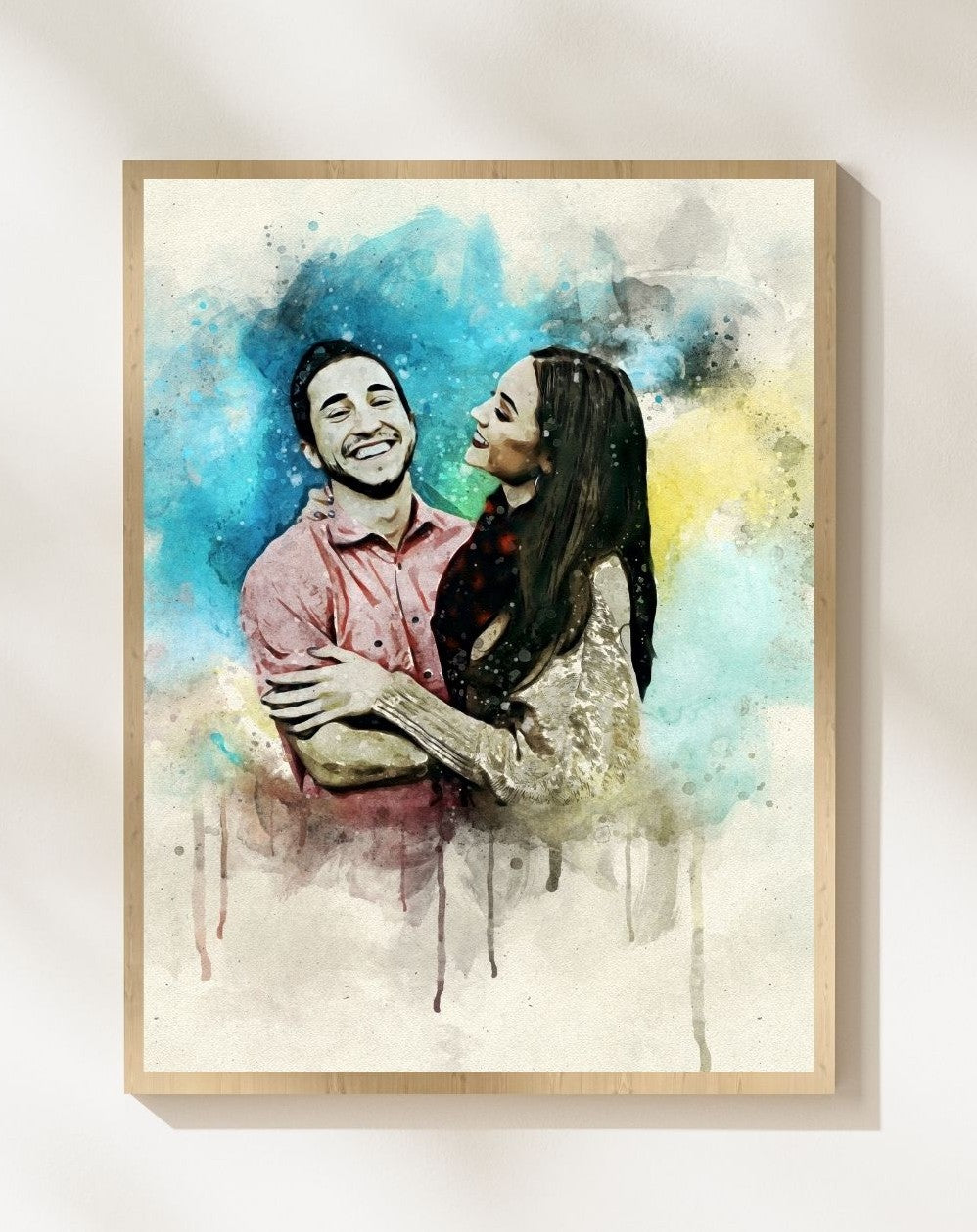 Custom Couple Watercolor Portrait Digital Art