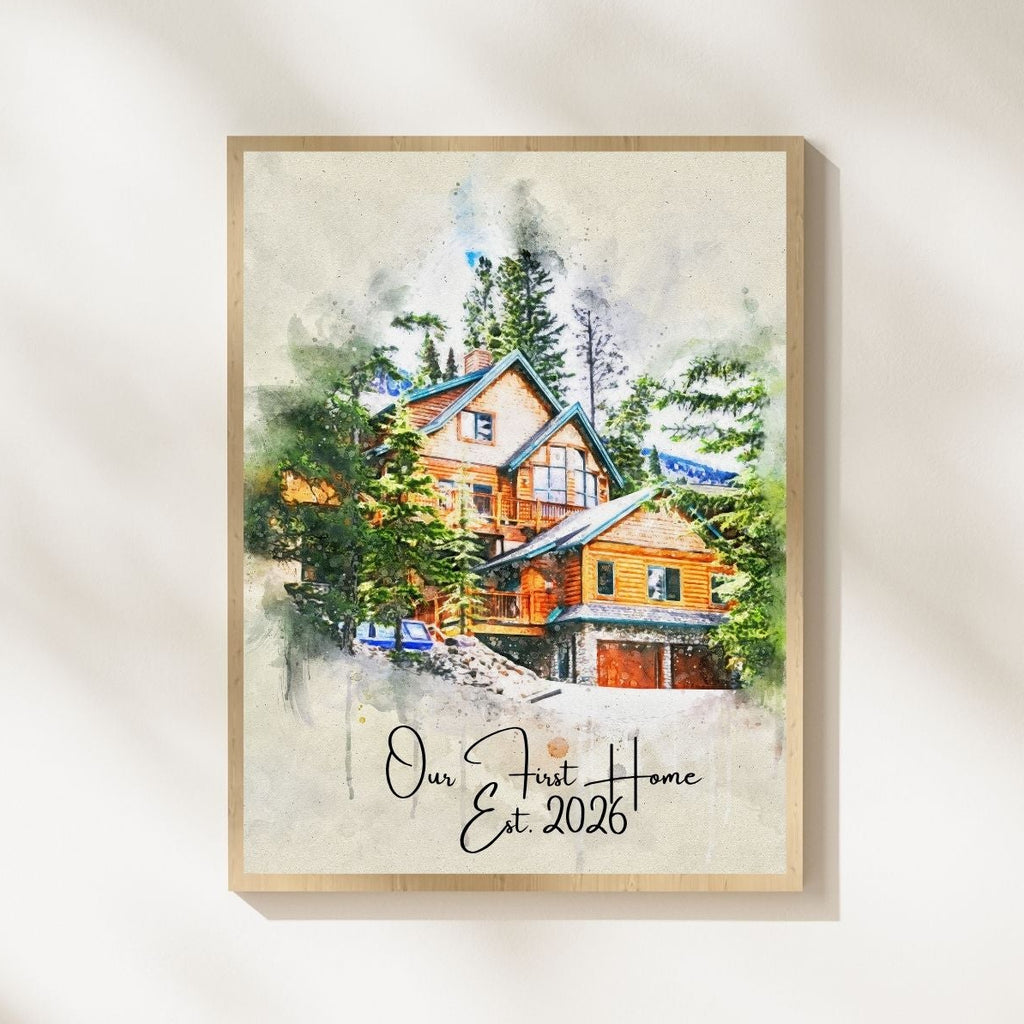 Watercolor House Portrait – Custom Home Painting from Your Photo
