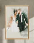 Custom Wedding Watercolor Portrait Digital Art