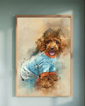 Custom Pet Premium Canvas Watercolor – Hand-Refined Digital Art Keepsake