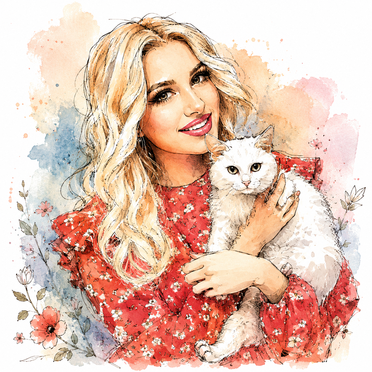 Custom Ink Watercolor Portrait