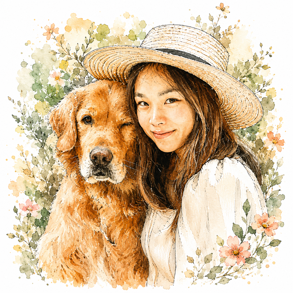 Custom Ink Watercolor Portrait