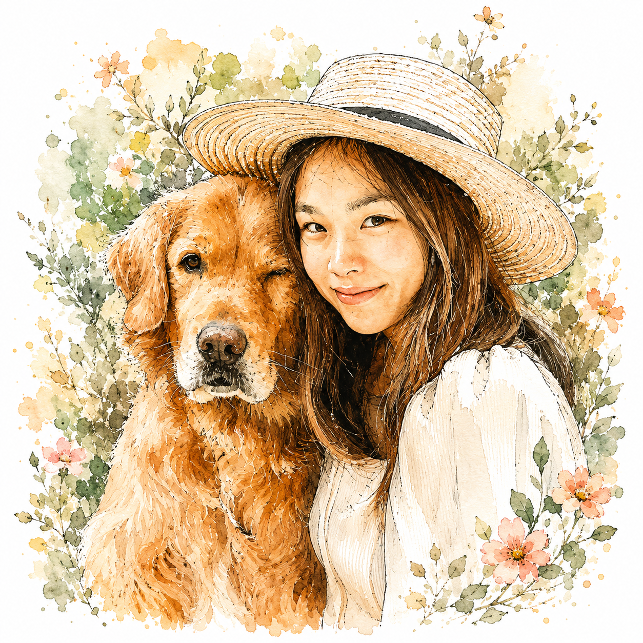Custom Ink Watercolor Portrait