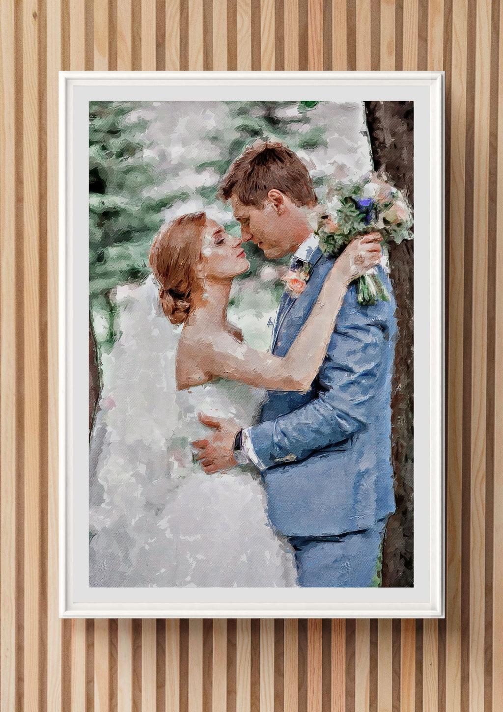 Wedding Oil Painting Portrait – Custom Bride & Groom Artwork