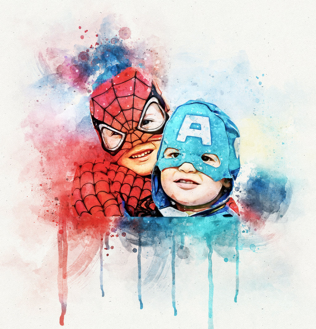 Custom Baby & Kids Watercolor Portrait – Personalized Artwork from Photo, Sweet Keepsake Gift