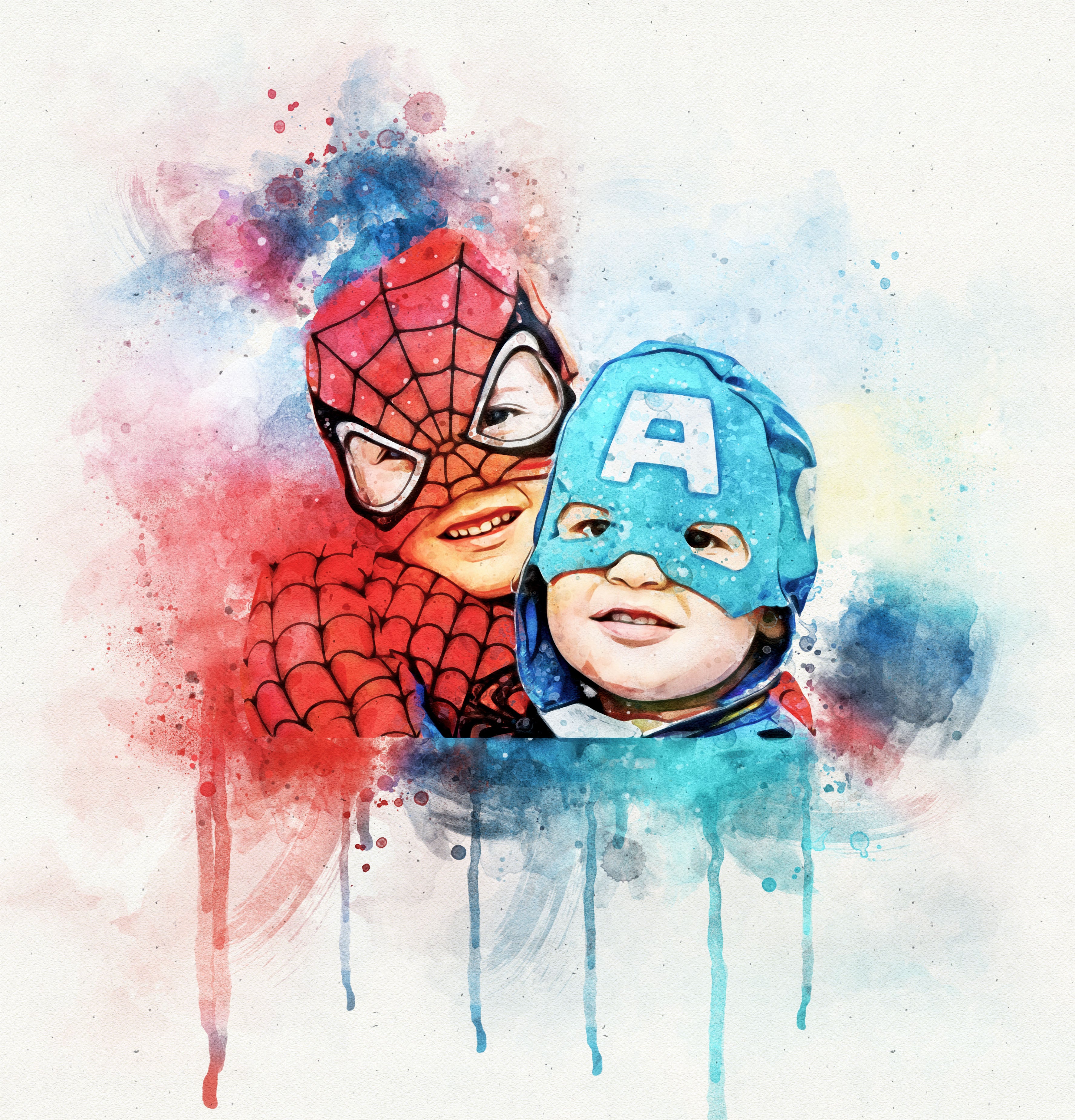 Custom Baby & Kids Watercolor Portrait – Personalized Artwork from Photo, Sweet Keepsake Gift