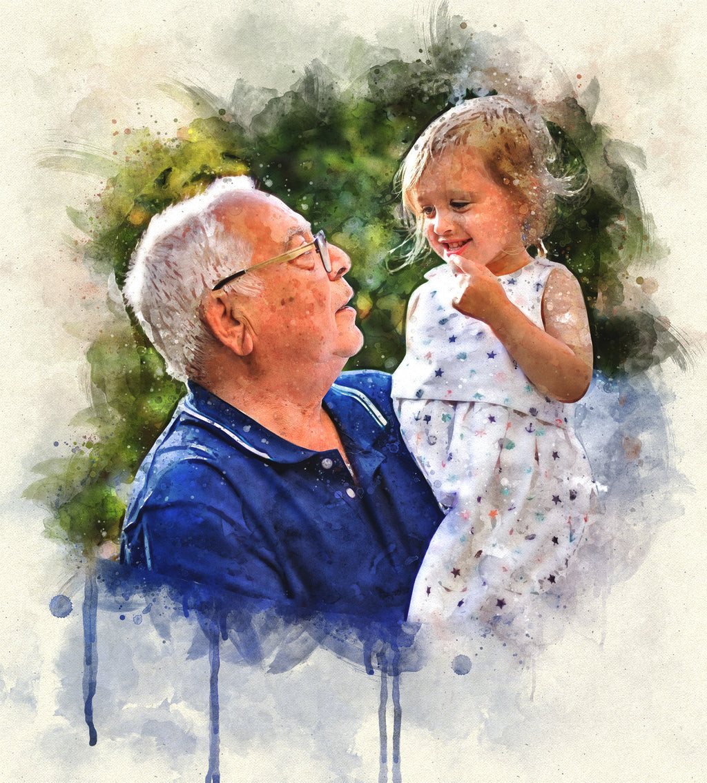 Custom Baby & Kids Watercolor Portrait – Personalized Artwork from Photo, Sweet Keepsake Gift