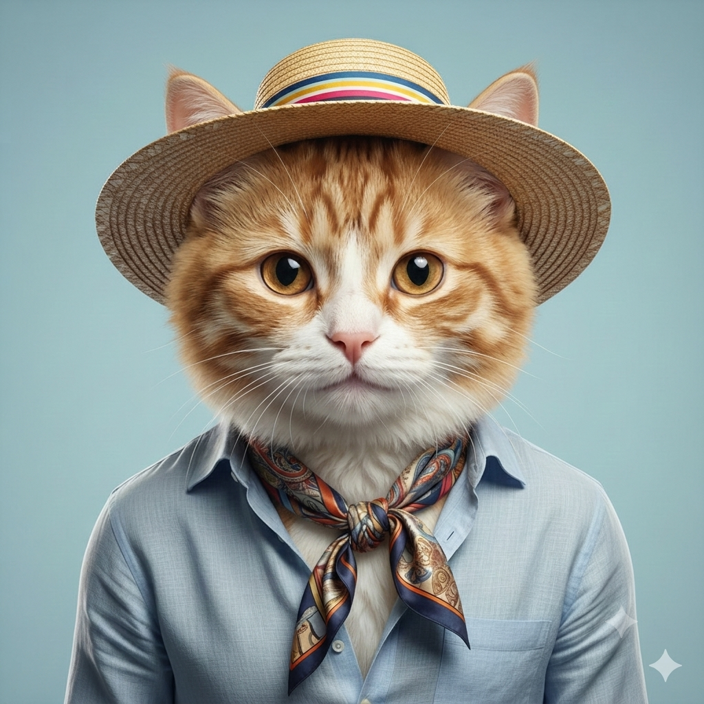 Custom Funny Fashion Pet Portrait from Your Photo | Stylish Digital Pet Artwork