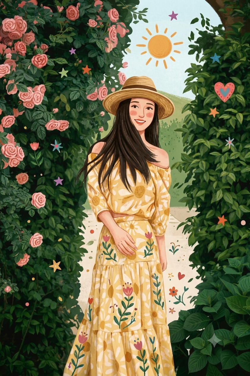 Whimsical Floral Portrait