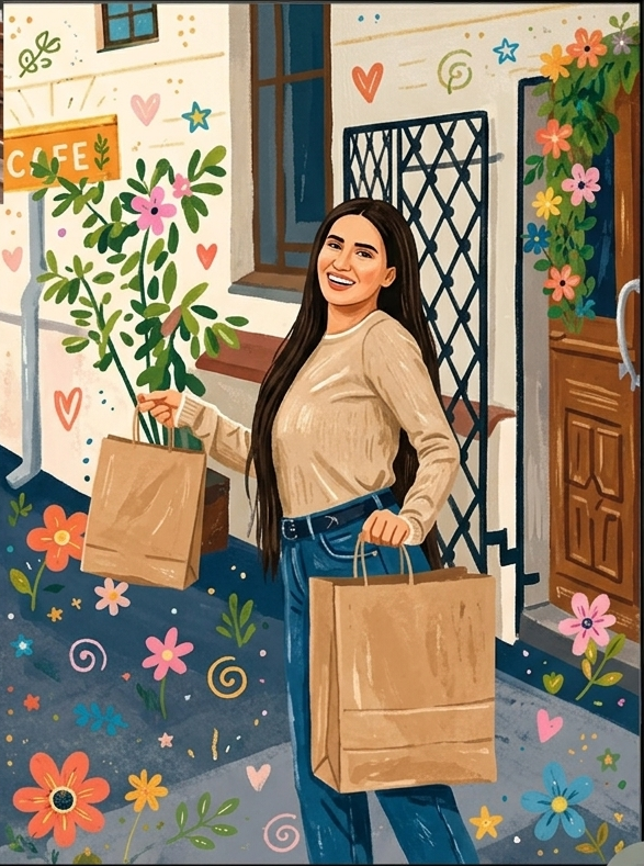 Whimsical Floral Portrait