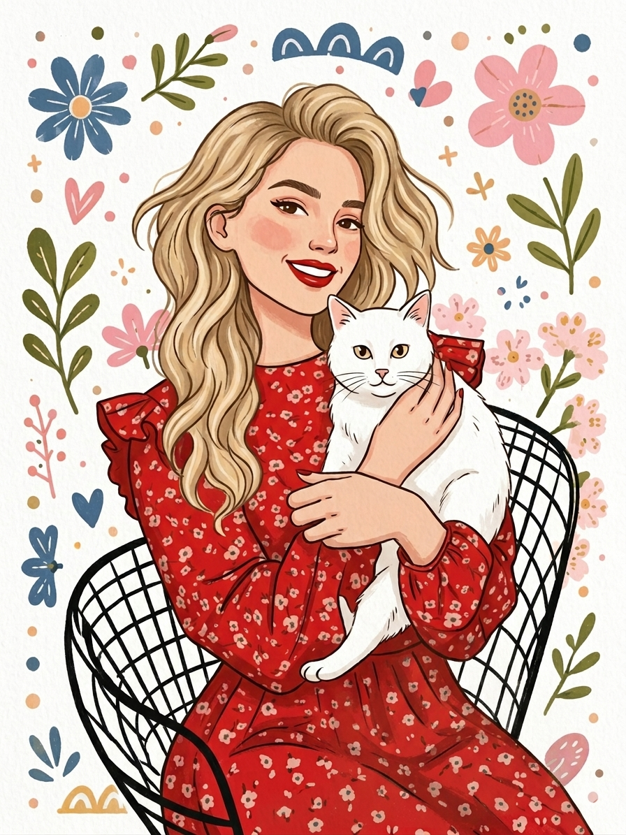 Whimsical Floral Portrait