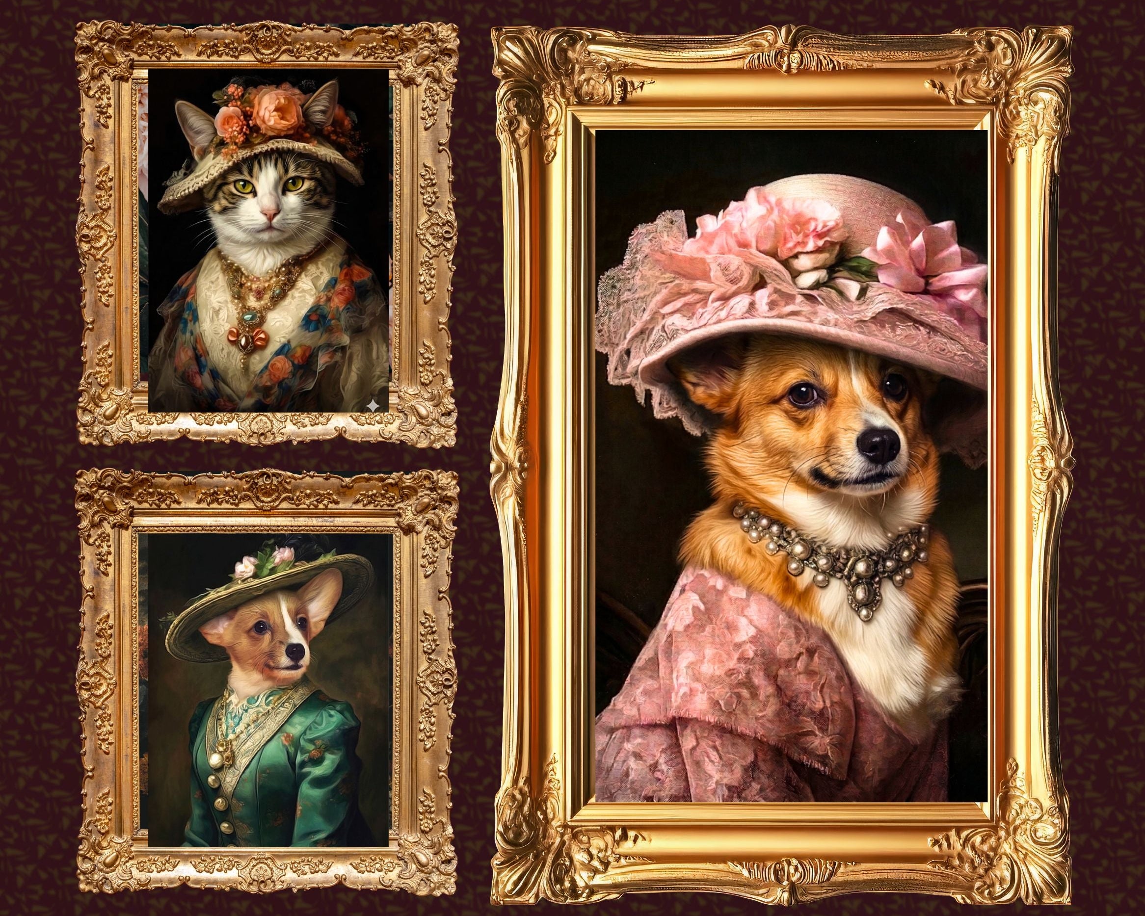 Custom Royal Pet Portrait, Renaissance Dog Painting, Pet Lovers Gift, Royal Portrait, Pet Portrait gift, Wall Art