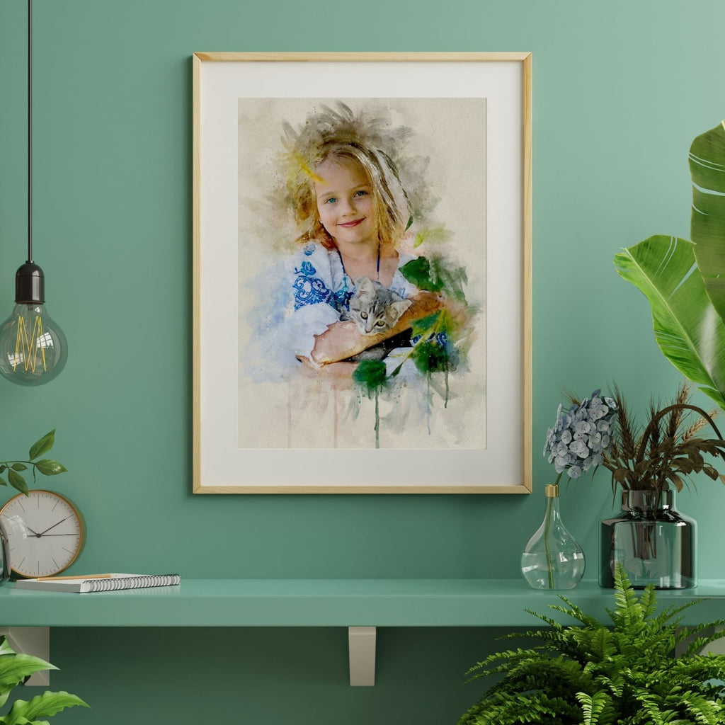 Custom Elegant Watercolor Portrait
