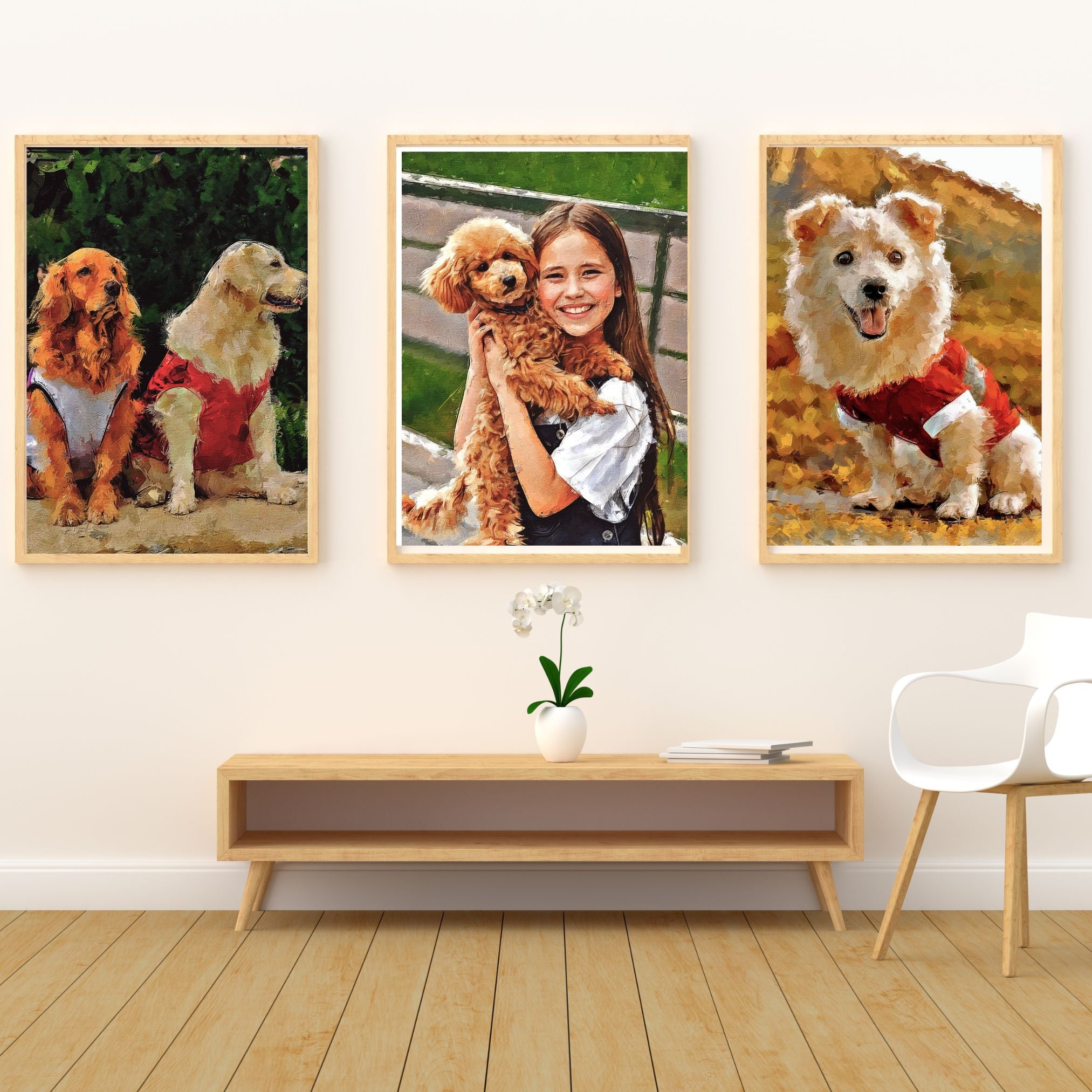 Custom Pet Oil Painting from Photo, Personalized Dog or Cat Portrait, Pet Memorial Gift, Pet Lover Gift