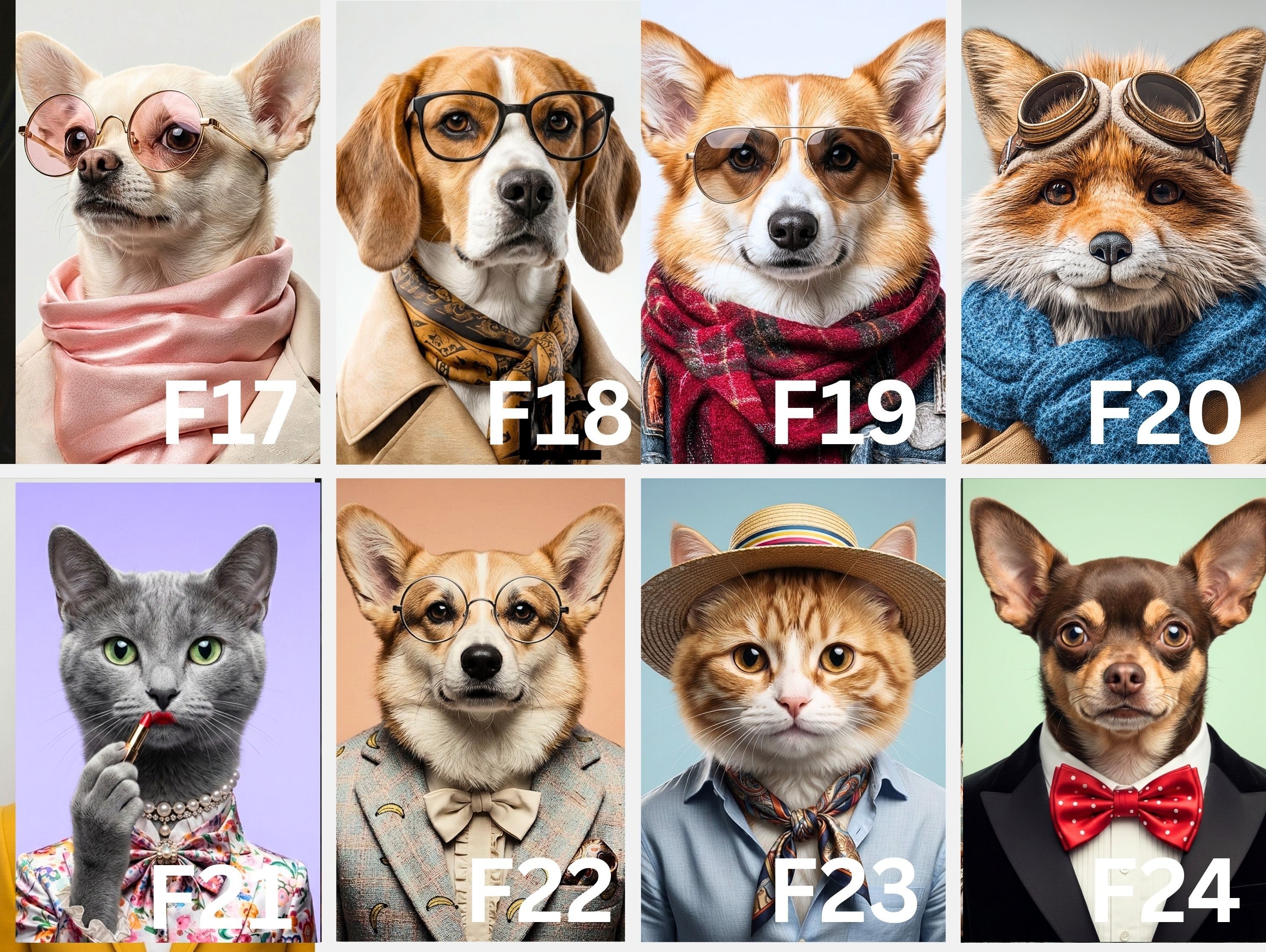Custom Funny Fashion Pet Portrait from Your Photo | Stylish Digital Pet Artwork