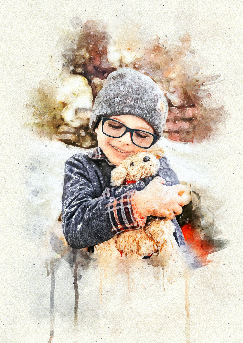 Custom Baby & Kids Watercolor Portrait – Personalized Artwork from Photo, Sweet Keepsake Gift