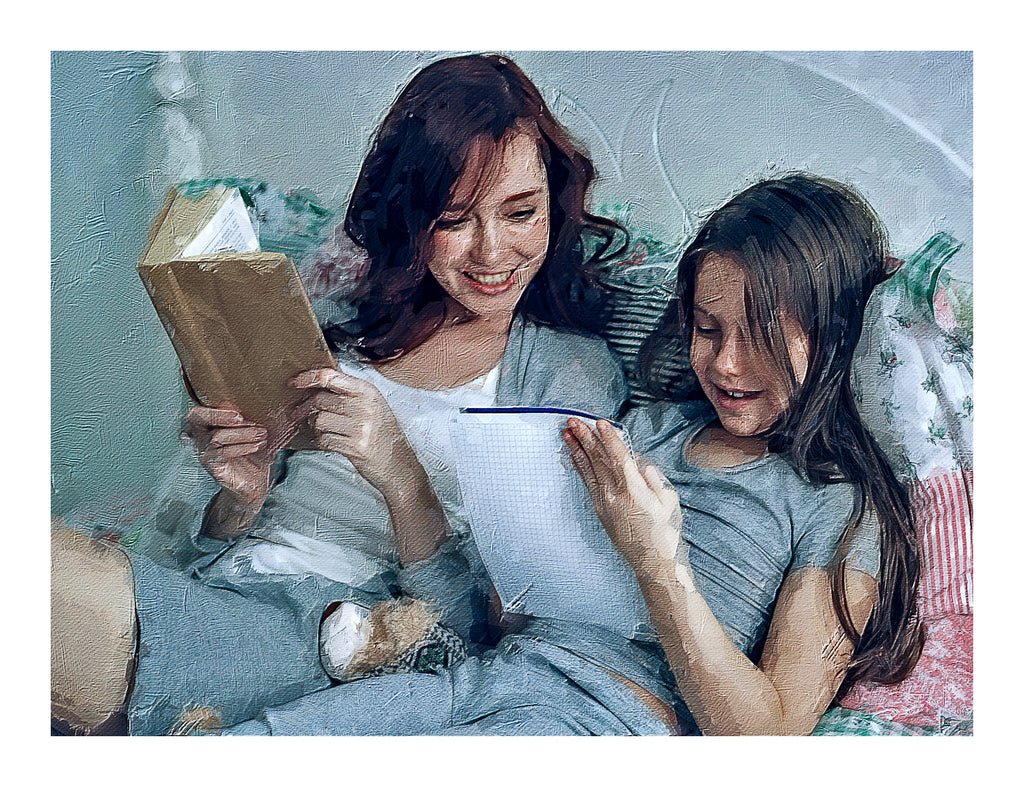 Custom Bestie Oil Portrait – Hand-Edited Digital Art for Best Friends