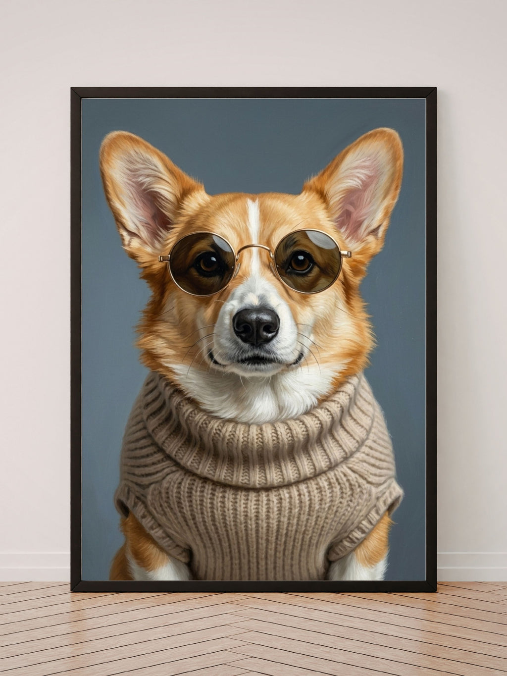 Custom Funny Fashion Pet Portrait from Your Photo | Stylish Digital Pet Artwork