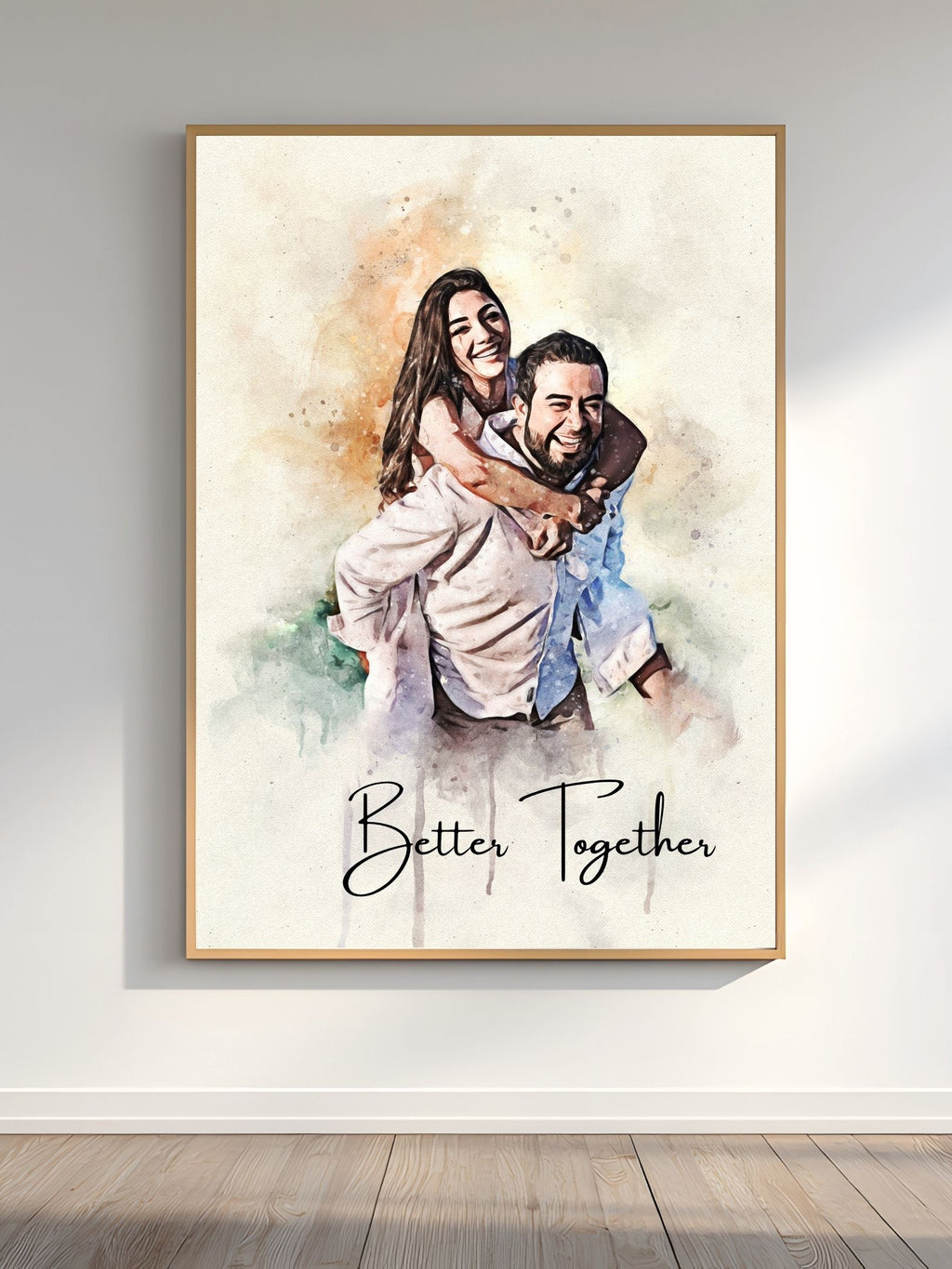 Custom Couple Watercolor Portrait Digital Art