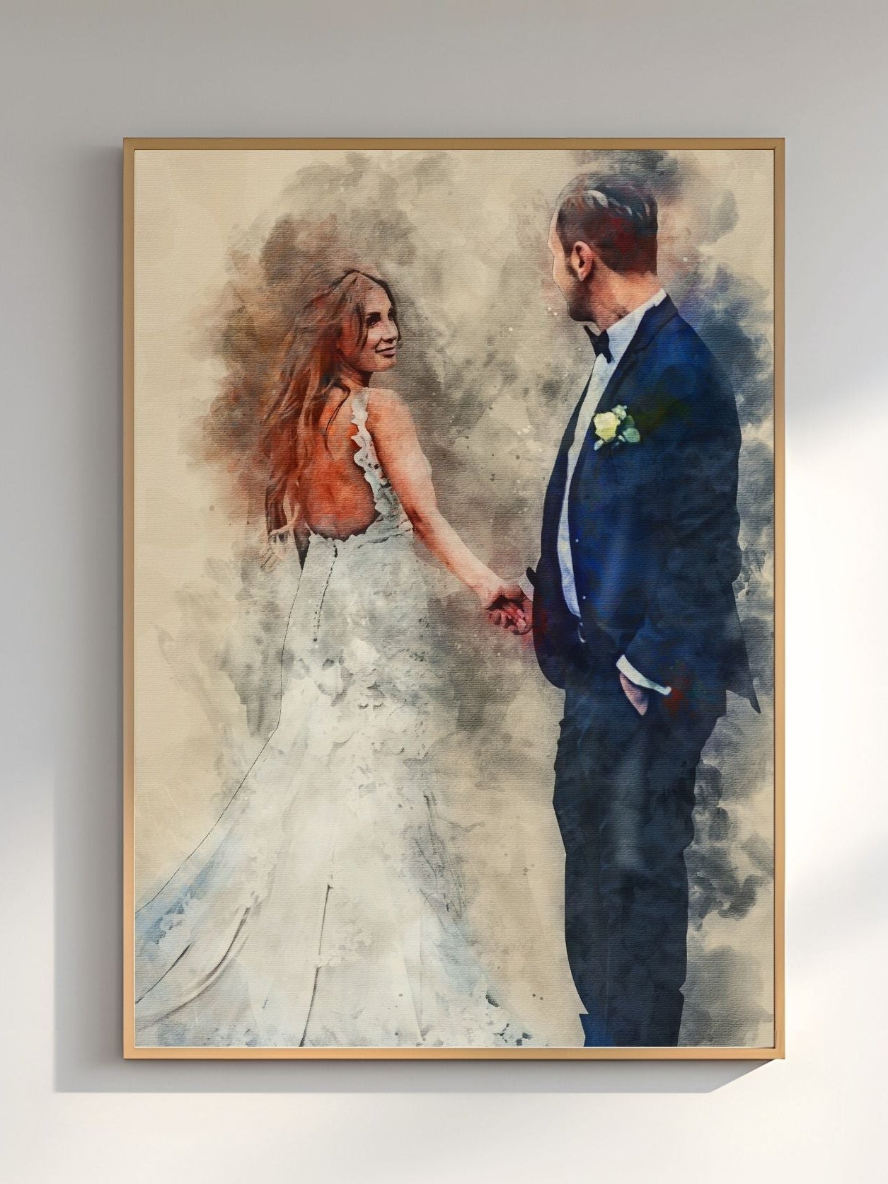 Custom Wedding Premium Canvas Watercolor - Bespoke Hand-Edited Digital Gift